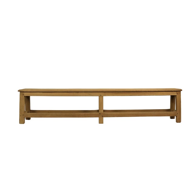 Matthew Izzo Home Vintage Harvest Bleached Teak Wood Bench For Sale In New York - Image 6 of 6