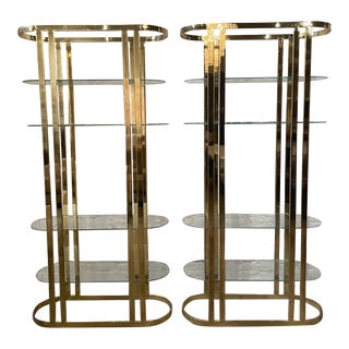 1970s Brass Etagere - a Pair For Sale