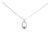 .925 Sterling Silver Created Green Emerald and White Sapphire Oval Shaped Pendant Necklace - 18" Inches For Sale