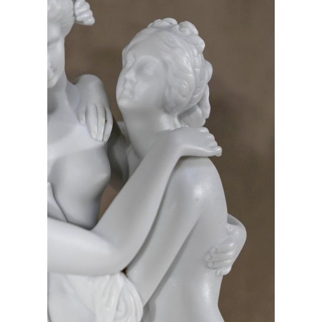 White Les Trois Nymphes Sculptural Group, Early 20th Century, Biscuit Porcelain For Sale - Image 8 of 18
