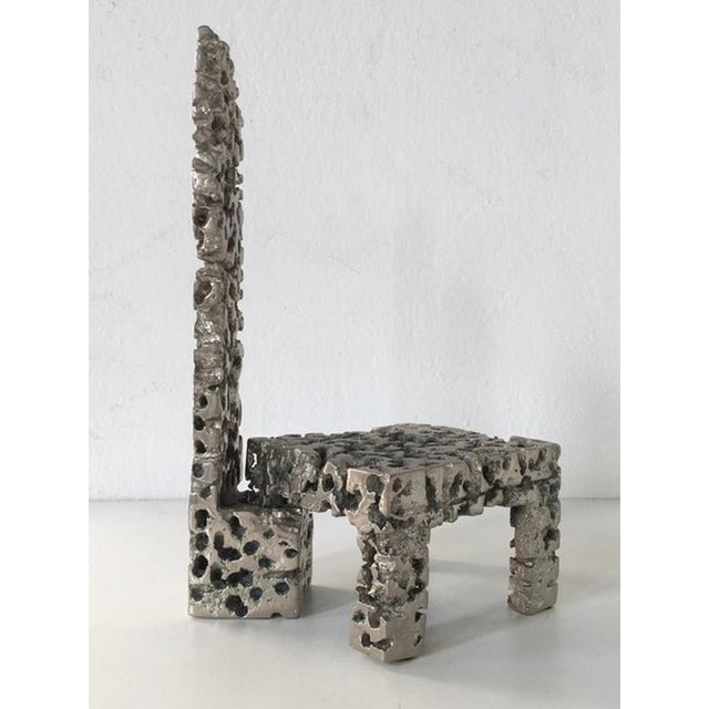 Urano Palma, Post-Modern Abstract Sculptures, 1980, Chromed Bronze, Set of 2 For Sale - Image 6 of 14