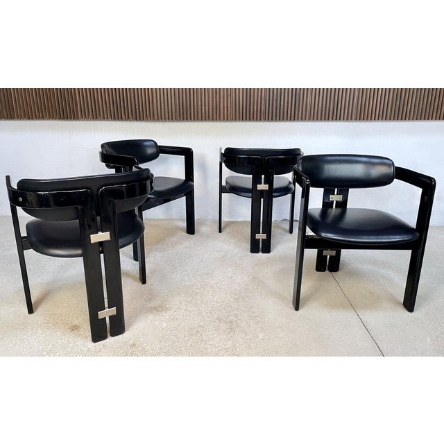 Pamplona Leather Dining Chairs by Augusto Savini for Pozzi, Italy, 1964, Set of 4 For Sale - Image 10 of 18