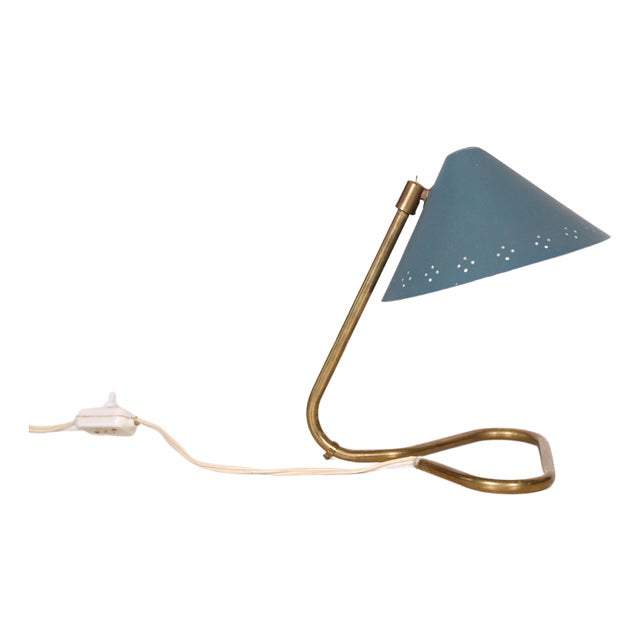 Model GK14 Blue Table Lamp by Erik Warna for Gnosjo Konstmide, 1950s For Sale