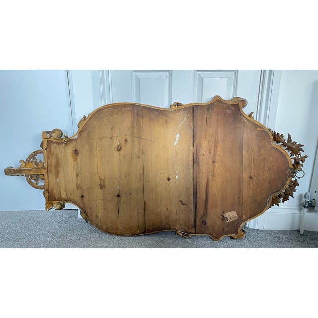French Country 19th Century Rocco Revival Mirror Gold Ornate Original For Sale - Image 3 of 10