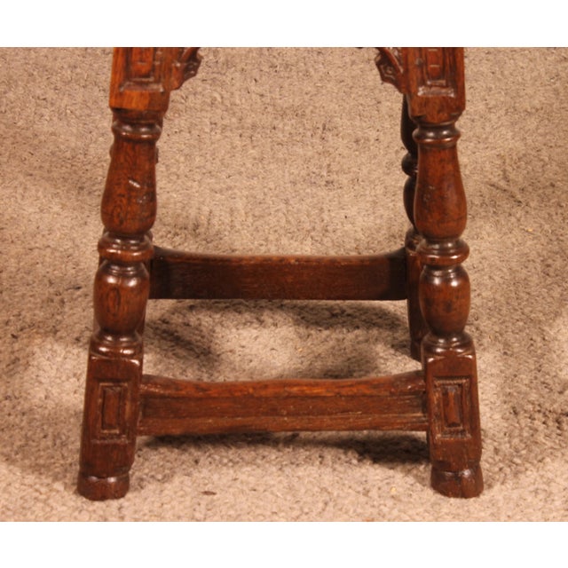 Early 17th Century Oak High Stool For Sale - Image 4 of 11