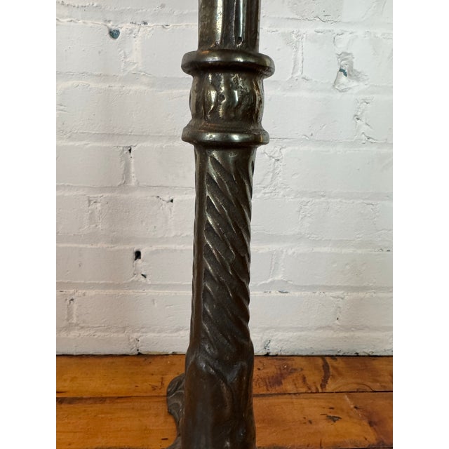 Early 20th Century Antique Wrought Iron French Bistro Chair With Rotating Seat For Sale - Image 6 of 12