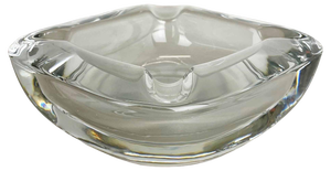 Large French Ashtray in Crystal Glass from Art Vannes France, 1970