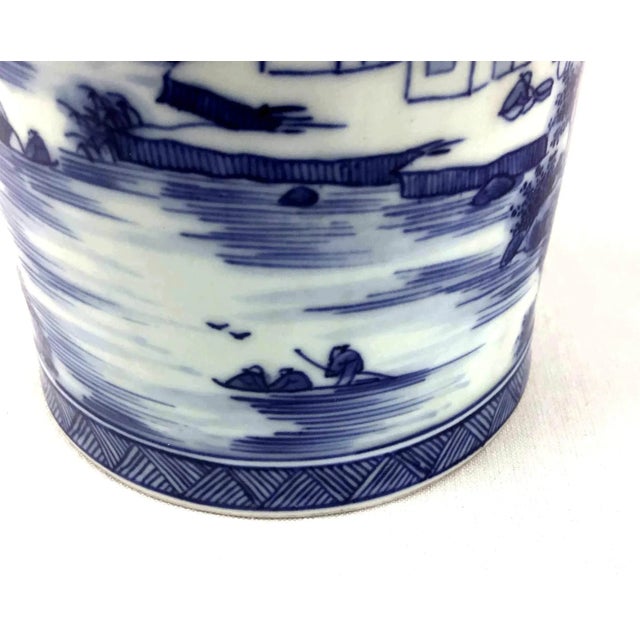 Ceramic Antique Chinese Porcelain Brush Pot For Sale - Image 7 of 13