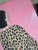 1970s Original Contemporary Folk Art Painting of Girl in Leopard Print Dress on Pink Background For Sale In Miami - Image 6 of 9