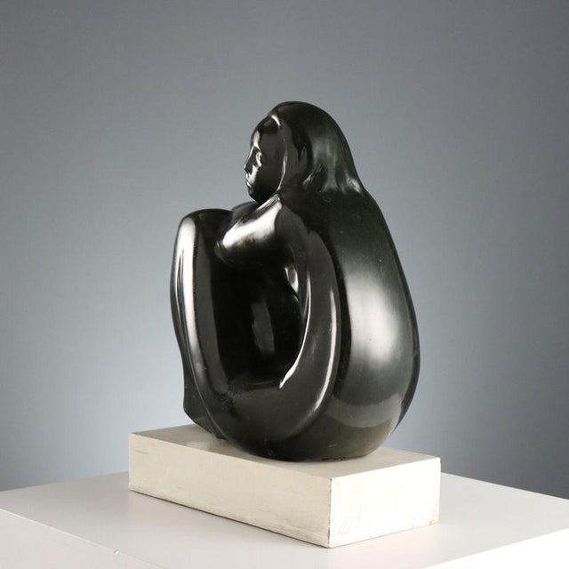 Black Vittorio Gagliano, Female Nude, Marble For Sale - Image 8 of 11