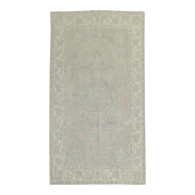 Vintage Turkish Oushak Rug - 4'10" x 8' For Sale