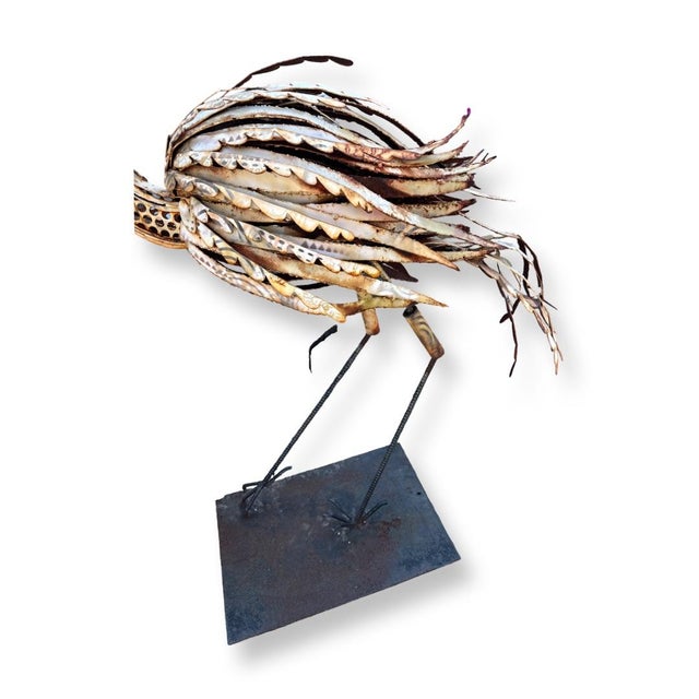 Figurative Vintage Painted Metal Flamingo Sculpture For Sale - Image 3 of 5