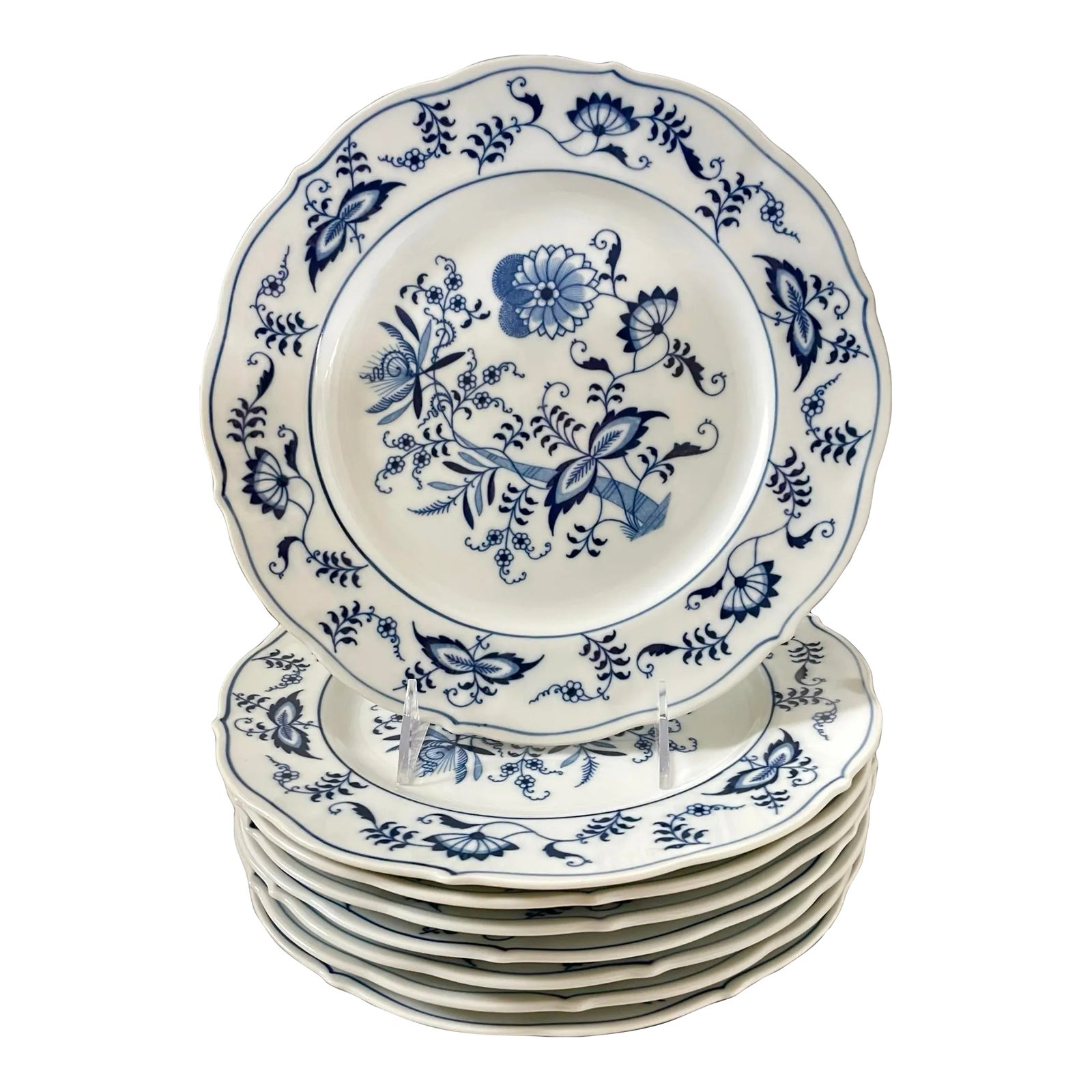 Blue Danube Blue Onion Pattern Porcelain 10.25” Dinner Plates - Set of ...