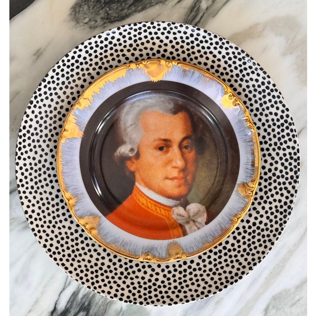 Vintage Wolfgang Amadeus Mozart Decorative Plate For Sale - Image 4 of 9