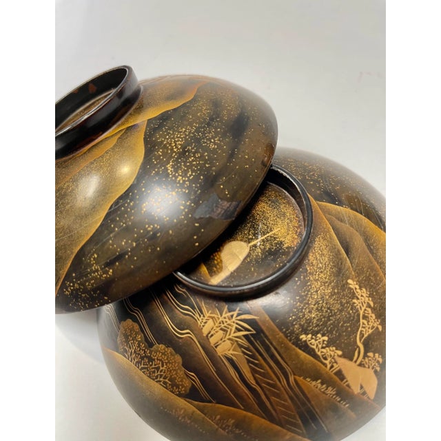 Antique Meiji Period Japanese Lacquered Sake Cups- Set of 3 For Sale - Image 4 of 7