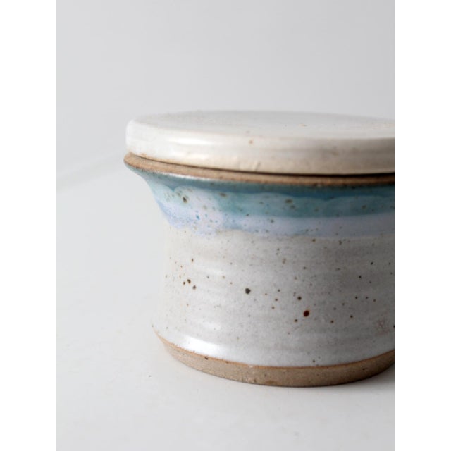 Vintage Handmade Studio Pottery Butter Keeper For Sale - Image 12 of 15