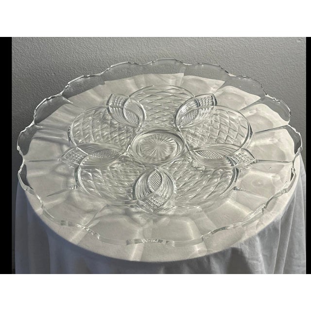 Late 19th Century Late 19th Century Victorian Eapg Punch Bowl Service, 12 Cups, 20” Tray & Ladle For Sale - Image 5 of 12