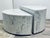 Stylish Contemporary White and Gray Two Piece Cocktail Table, showroom floor sample Short 14” Tall 17”