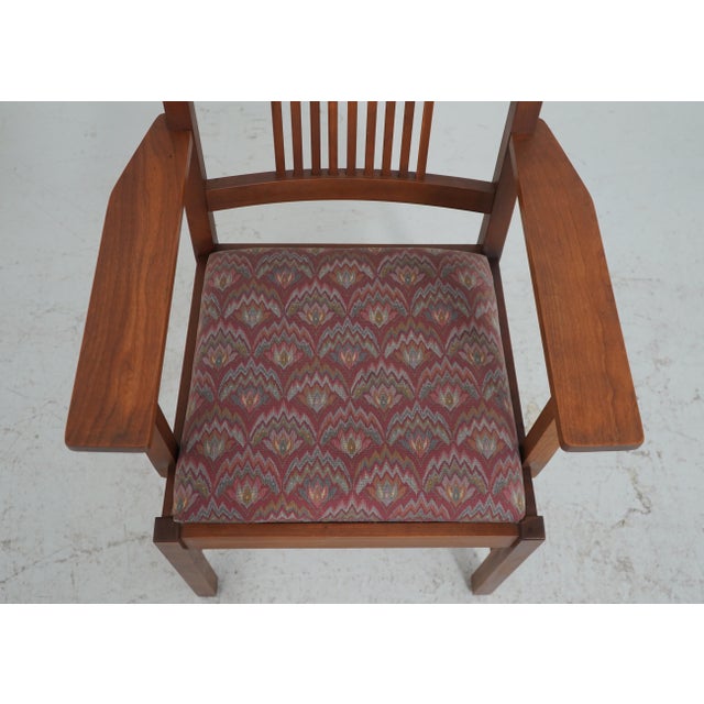 Brown Set of 6 Stickley Mission Cherry Dining Chairs For Sale - Image 8 of 18