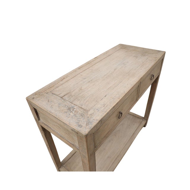 1950s Vintage Chinese Bleached Elm Hall Table For Sale - Image 5 of 5