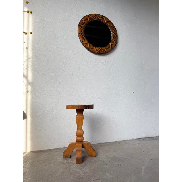 Folk Art Handcrafted Elm Stool, 1950s For Sale - Image 9 of 18