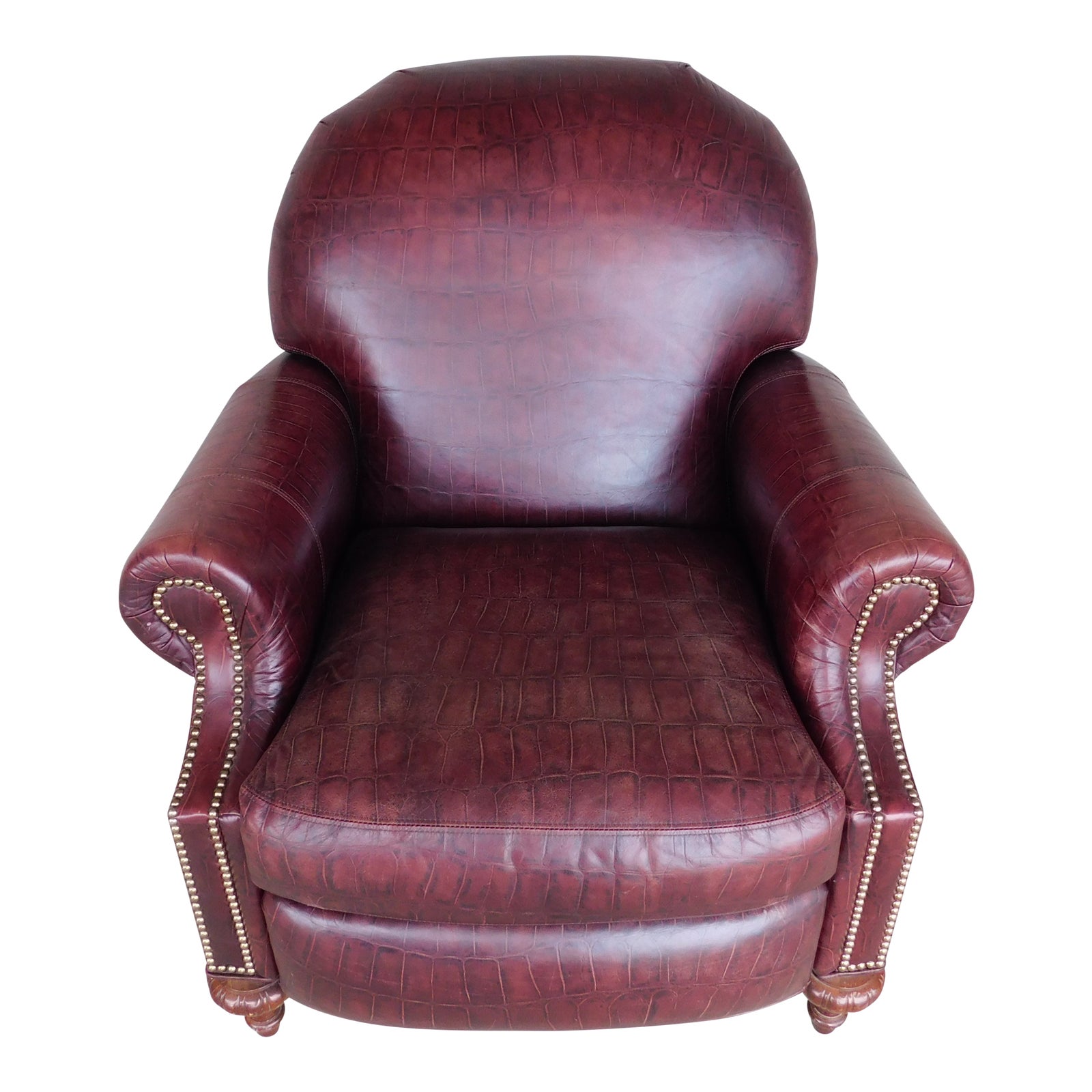 Craft Work Faux Alligator Leather Club Chair Recliner Chairish
