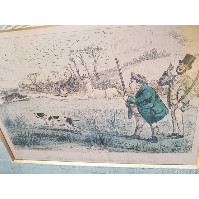 John Leech, Hunting Caricature Illustrations, 1850s, Lithographs, Framed, Set of 2 For Sale - Image 5 of 10
