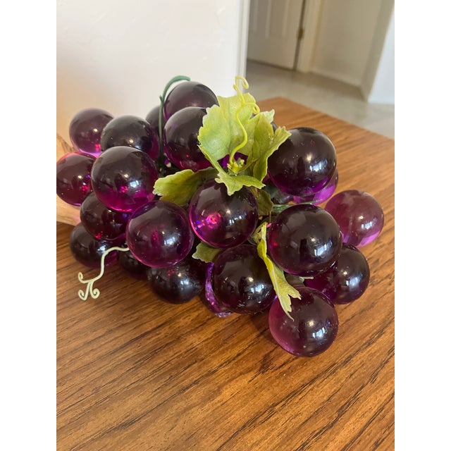 Purple Lovely Vintage Mid-Century Modern Royal Purple Lucite Acrylic Grape Cluster Centerpiece For Sale - Image 8 of 12