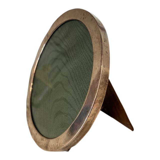Antique 1926 Chester Sterling Silver Round Picture Frame For Sale