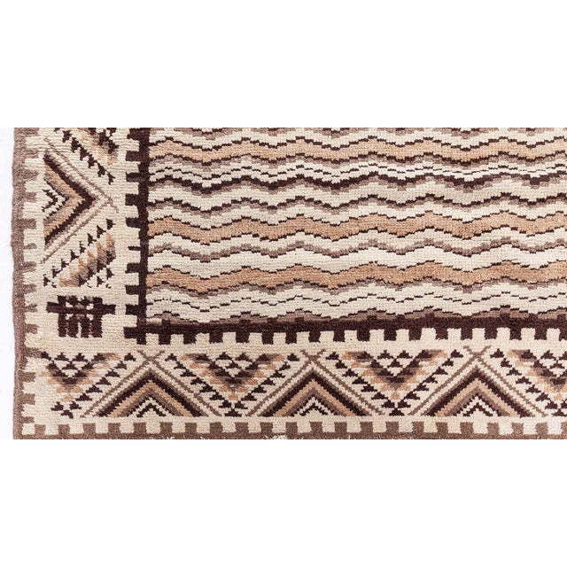Mid-20th century Moroccan Beige, Brown and Black handmade wool rug Size: 8'3" × 12'9" (251 × 388 cm) This vintage Moroccan...