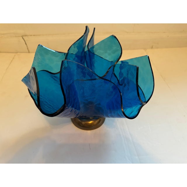 Was Fedrigolli Sculptural Glass 1980s Italian Vase For Sale - Image 10 of 12