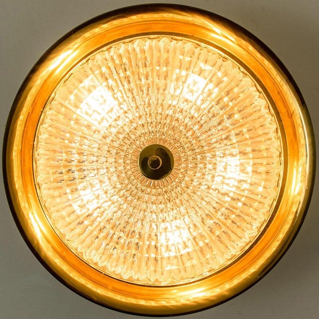 Vintage Gold Brass and Clear Glass Flush Mount by Carl Fagerlund, 1960s For Sale - Image 6 of 16
