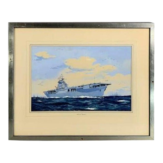 Worden Wood Painting of USS WASP For Sale