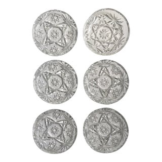 Vintage Anchor Hocking Prescut Glass Coasters- Set of 6 For Sale