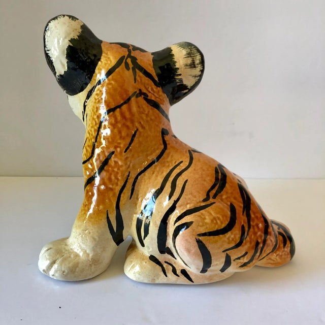 1970s Vintage Italian Pottery Tiger Cub For Sale - Image 5 of 7