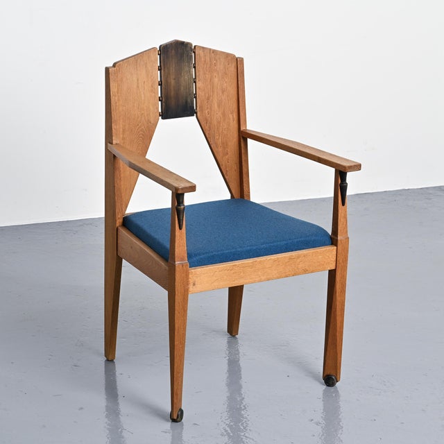 Amsterdamse School Oak Armchairs by J.J. Zijfers, 1928, Set of 2 For Sale - Image 11 of 15
