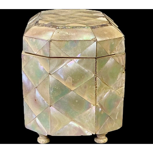 English Mother-of-Pearl Tea Caddy For Sale - Image 4 of 11