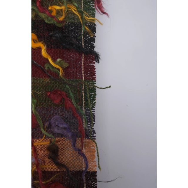 1960s Colorful Turkish Kilim Rug With Tulu Pattern 3'12'' X 4'10'' For Sale - Image 10 of 13