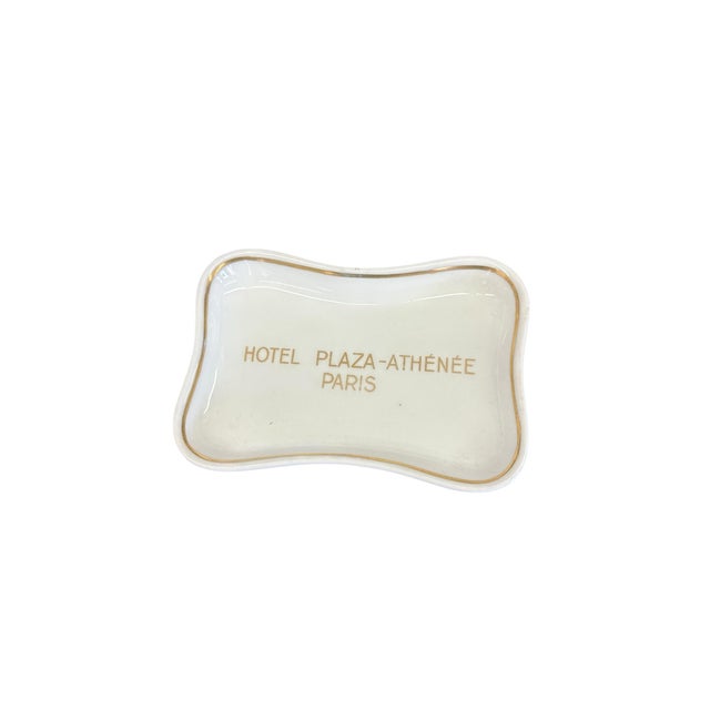 French Vintage Hôtel Plaza Athénée Paris Porcelain Ashtray For Sale - Image 3 of 7