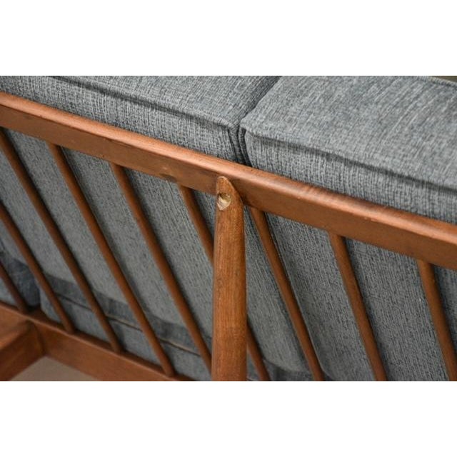 Mid Century Modern Blue Sofa by Baumritter For Sale - Image 9 of 12