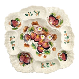 Large Vintage Italian Porcelain Serving Tray Platter With Compartments For Sale