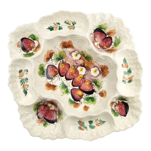 Large Vintage Italian Porcelain Serving Tray Platter With Compartments