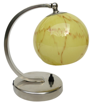 Bauhaus Nickel-Plated Bedside Table Lamp, 1930s