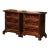 Pair of Mid-Century Italian Baroque Carved Walnut Bedside Tables Cabinets For Sale