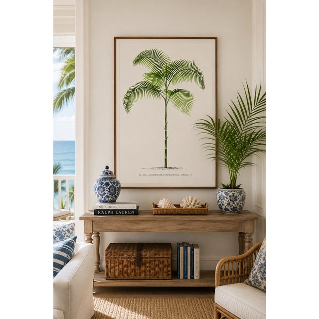 Illustration Vintage Palm Tree Illustration, Botanical Art Print Reproduction, 12" X 18" For Sale - Image 3 of 9