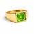 Contemporary Peridot Gemstone Unisex Signet Ring in 925 Sterling Silver For Sale - Image 3 of 4