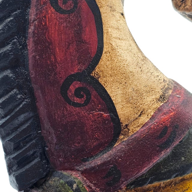 Festive Mexican Hand-Carved Painted Wooden Horse, Folk Art, 15.5" For Sale - Image 16 of 16