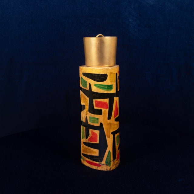 Mod. 796D Parchment Thermos with Abstract Decoration by Aldo Tura, 1940 For Sale - Image 6 of 18
