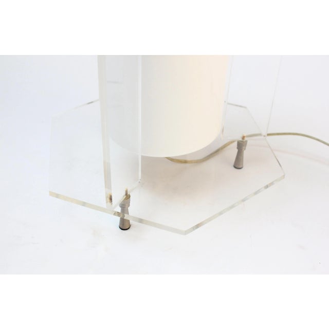 Vintage Acrylic and Cased Glass Hexagonal Table Lamp For Sale - Image 9 of 13