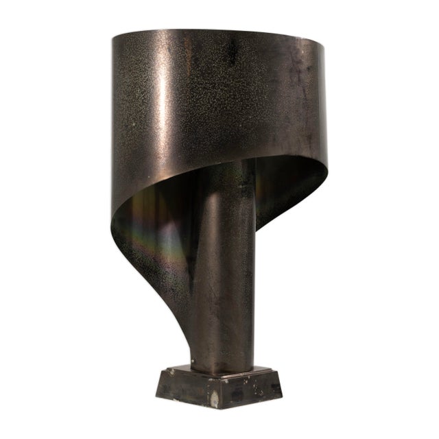 Elevate your interior with this striking Pair of Eichholtz Corsini Wiskemann Stillnovo Brushed Metal Lamps. Each lamp...